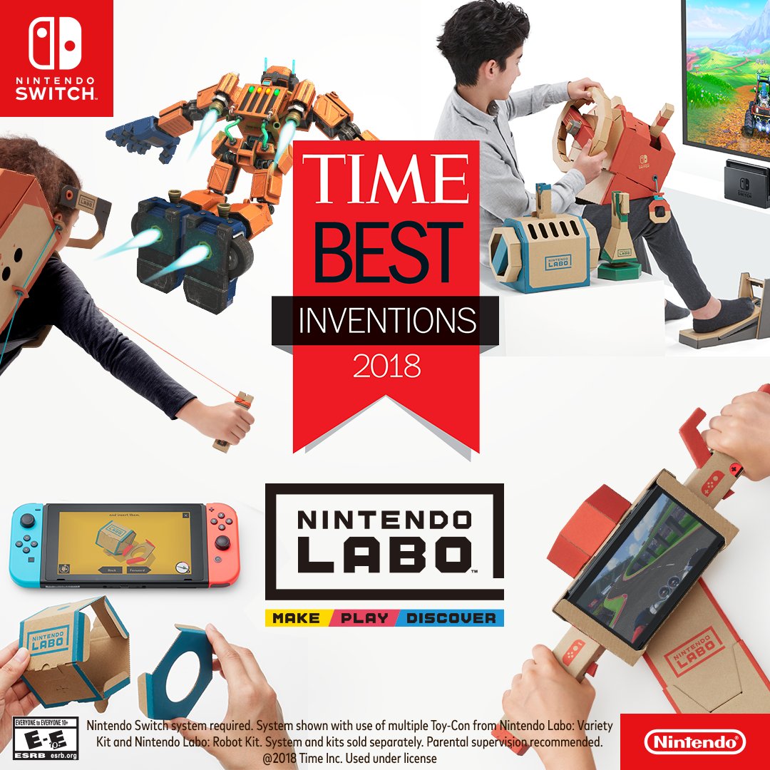 Revista Time cataloga a Nintendo Labo como el mejor invento de 2018