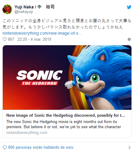 Yuji Naka en Twitter Sonic