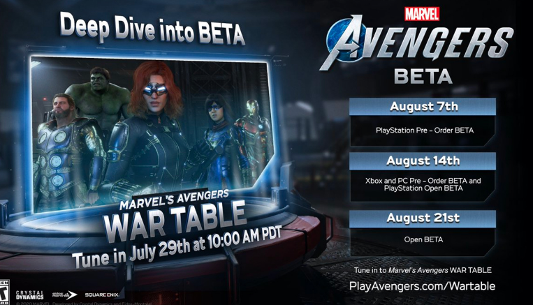 Marvel's Avengers anuncia fechas de sus fases de prueba beta